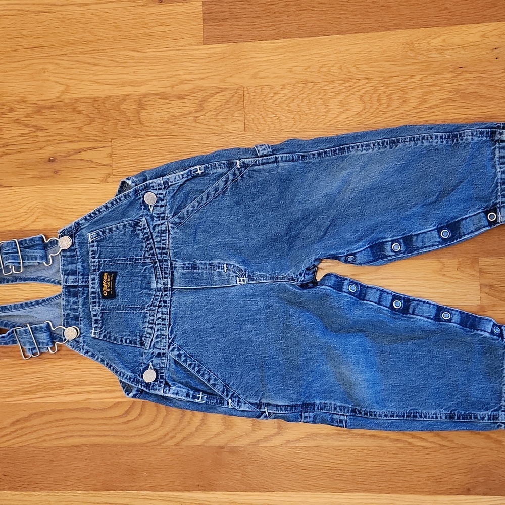 Vintage OshKosh Denim Overalls B'Gosh Vestback Jeans Honduras 2T 90's